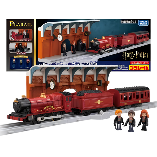 Takara Tomy Plarail Harry Potter Hogwarts Express Train Set with Hogwarts Platform, Motorized Train, Passenger Coach & Harry Potter Character Figures | Collectible Railway Toy Set