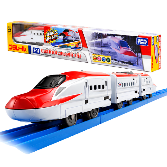 Takara Tomy Plarail S-14 Series E6 Komachi Shinkansen Battery Operated Motorized Train Toy with 3-Car Connected Train Design | Japanese Bullet Train Railway Toy for Kids & Train Collectors