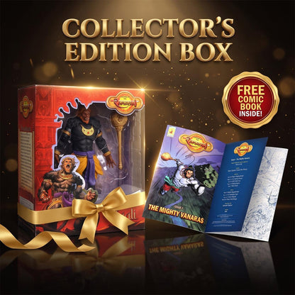 Legends of the Ramayan 1:12 Scale Vaali Collector Action Figure with Gada, Alternate Head, Tail & Free Comic Book