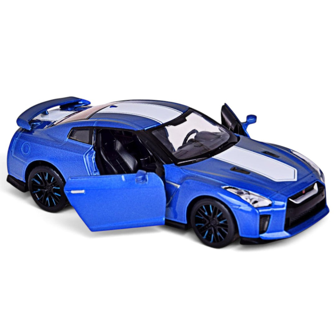 MSZ 1:32 Nissan GT-R R35 50th Anniversary Edition Blue Die-Cast Pull-Back Car