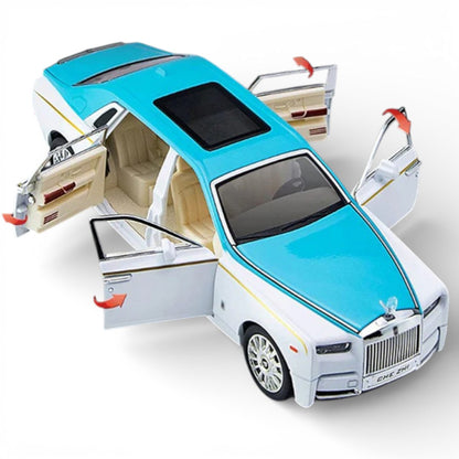 HQT 1:22 Rolls-Royce Phantom Diecast Model Car  Scale - Luxury Metal Toy Car with Openable Doors, Lights & Sound, Pull-Back Action