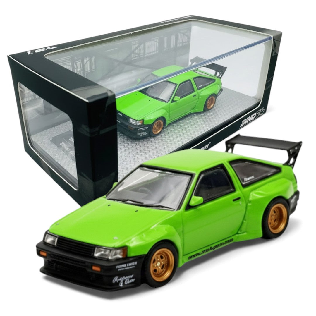 Inno64 1:64 Diecast Model Car Compatible with Toyota AE86 Levin Pandem Rocket Bunny Green Limited Edition IN64-AE86PL-GRN