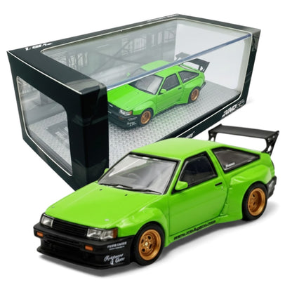 Inno64 1:64 Diecast Model Car Compatible with Toyota AE86 Levin Pandem Rocket Bunny Green Limited Edition IN64-AE86PL-GRN