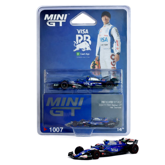 MINI GT 1:64 RB VCARB 01 22 Yuki Tsunoda – 2024 Bahrain GP Formula 1 Diecast Model Car (Blister Pack Edition)
