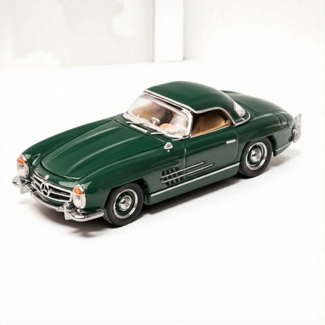 GFCC 1:64 1960 Mercedes-Benz 300SL Roadster Dark Green Diecast Model Car