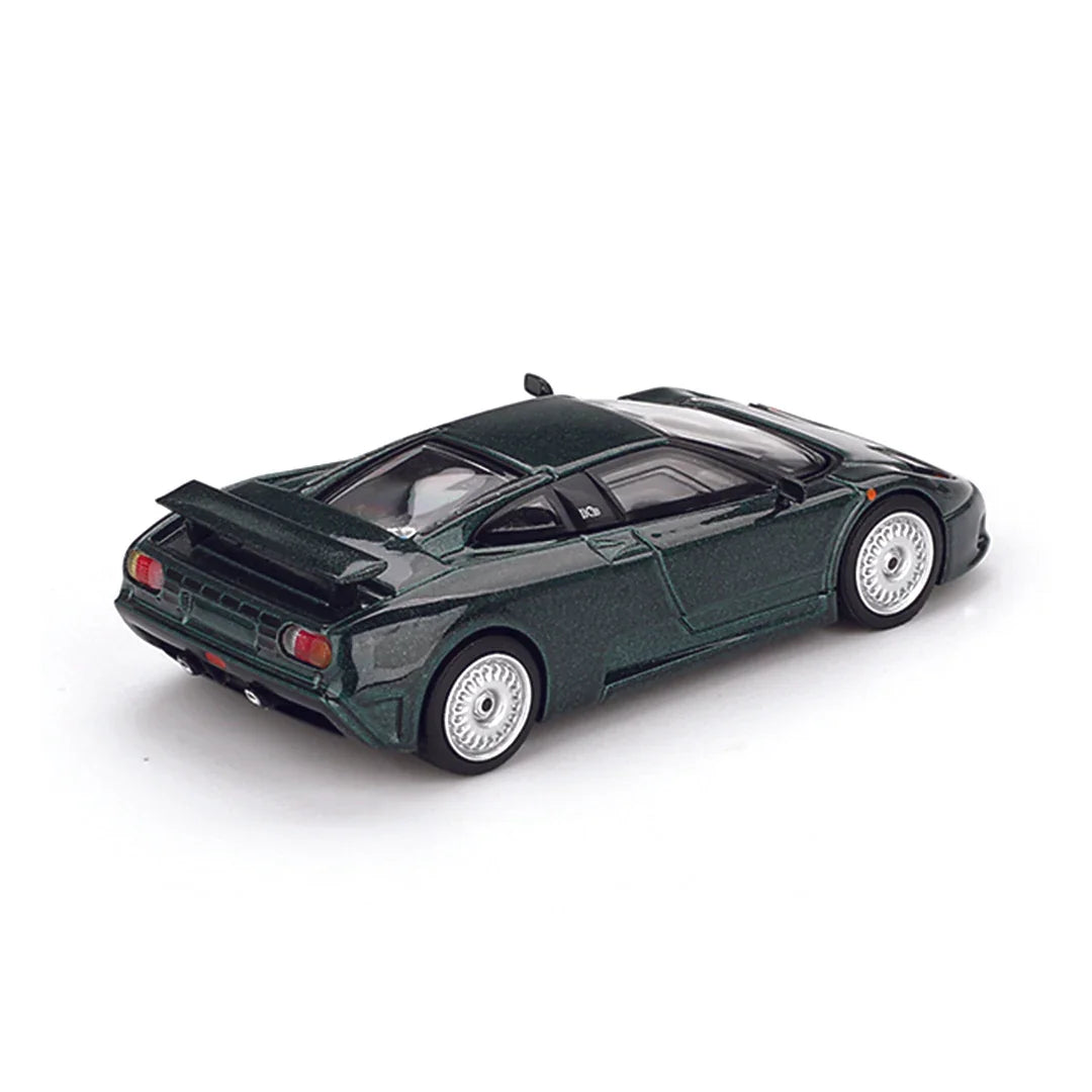 Mini GT 1:64 Bugatti EB110 GT – Verde Scuro (LHD) - Jaiman Toys