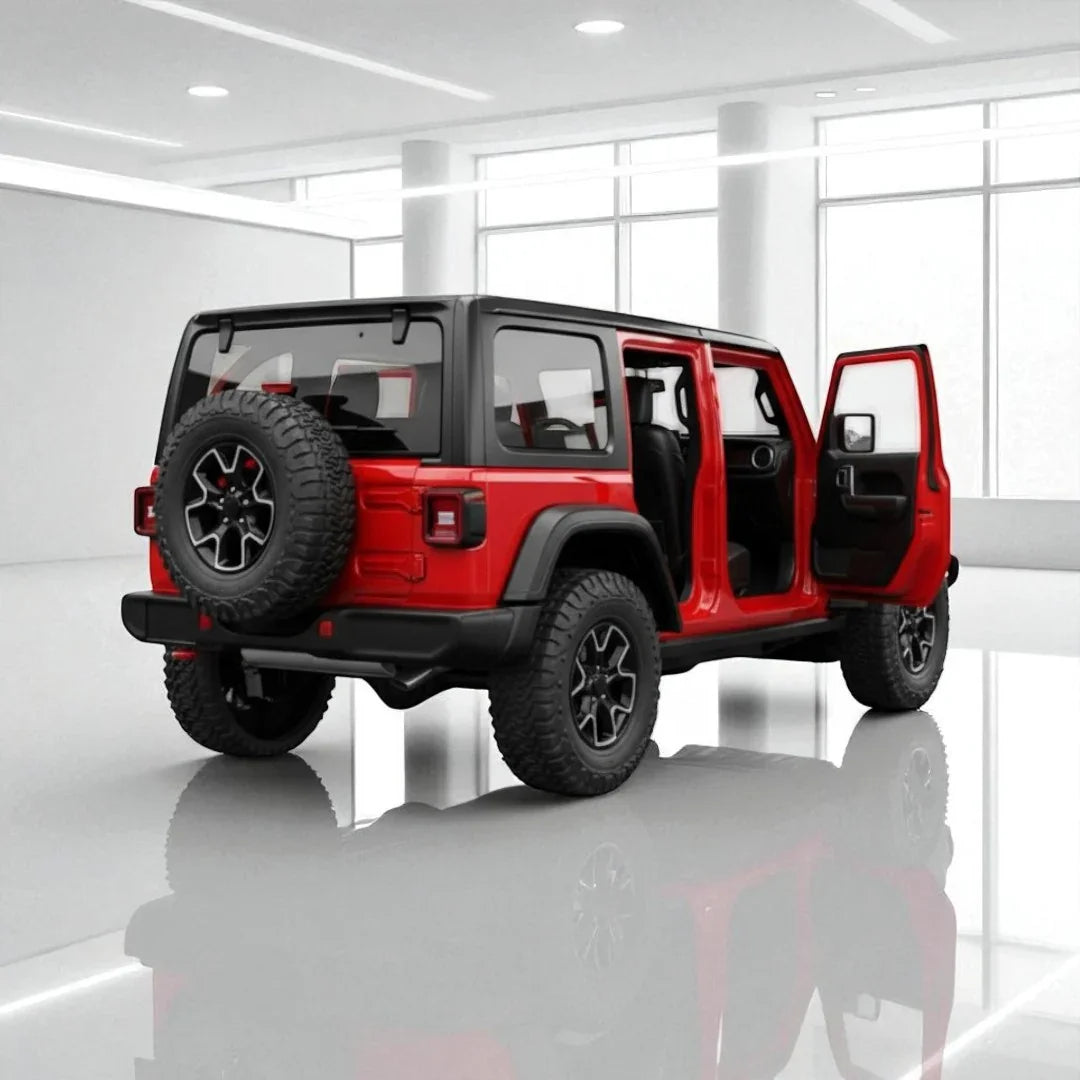 Rastar 1:24 Jeep Wrangler Rubicon 4xe Die-Cast Model – Red | Openable Doors (64610) - Jaiman Toys