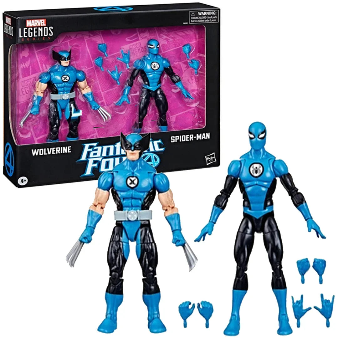 Hasbro Marvel Legends Fantastic Four Wolverine & Spider-Man Action Figures 2-Pack | 6-Inch Collectibles