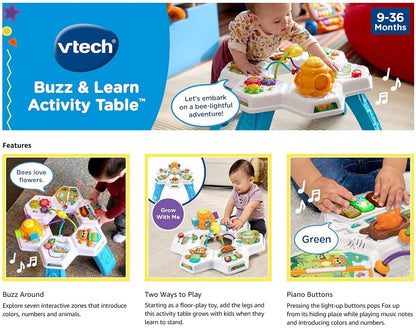 VTech Buzz and Learn Activity Table with Seven Interactive Play Zones