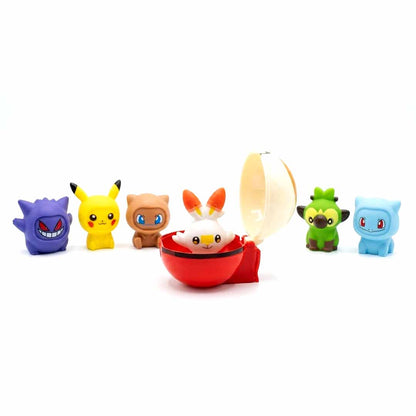 Pokémon Mini Figures & Poké Ball Gift Set | 7-Piece Collectible Character Toy Pack