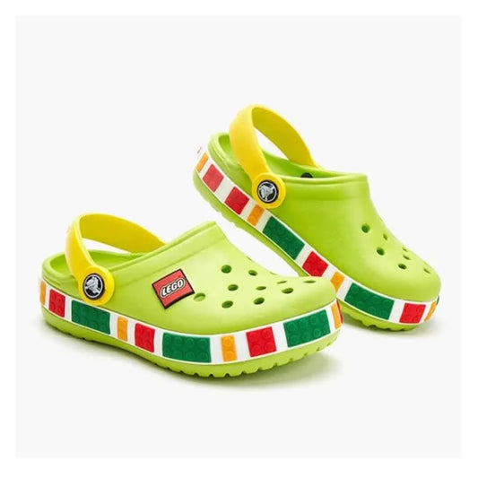 Crocs x LEGO Green Clogs for Kids  Unisex Color Block Play Sandals - Jaiman Toys