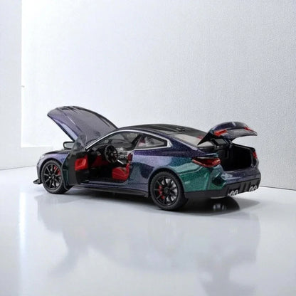 Joy Junction 1:24 BMW M4 Die-Cast Car Model – Chameleon Metallic Finish | Openable Doors, Pull-Back Action, Lights & Sound (JJ267) - Jaiman Toys
