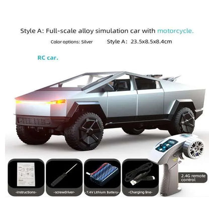 R/C Cybertruck Style Car 1:24 Full-Scale Alloy  | 2.4G Remote Control Truck with 7.4V Battery