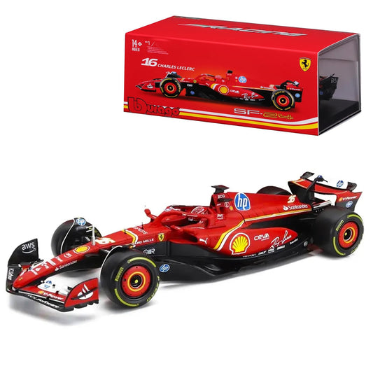 Bburago 1:24 Ferrari SF-24 #16 Charles Leclerc 2024 F1 Diecast Model Car – Official Licensed Formula 1 Replica