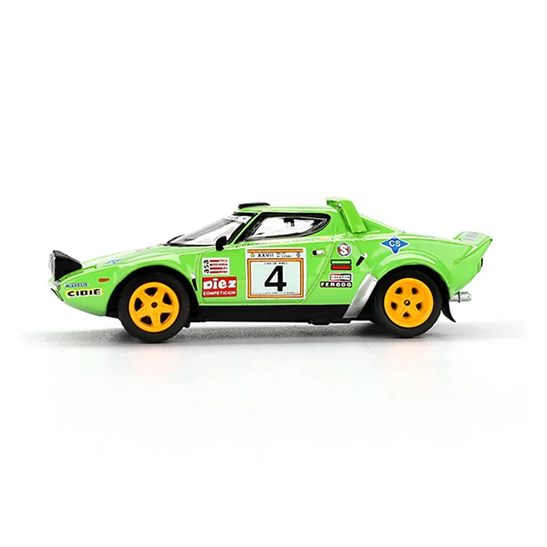 MINI GT 1:64 4-Car Die-Cast Model Set –MINI GT 1:64 4-Car Die-Cast Set – Porsche Rexy, Abarth 595, Lancia Stratos & Ford Puma Rally1 Die-Cast Scale Model Car