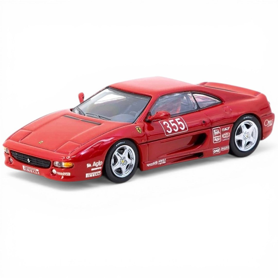 Tarmac Works HOBBY64 1:64 Ferrari F355 Challenge Presentation Diecast Model Car (T64-083-PRE) – Red Collectible Display Model