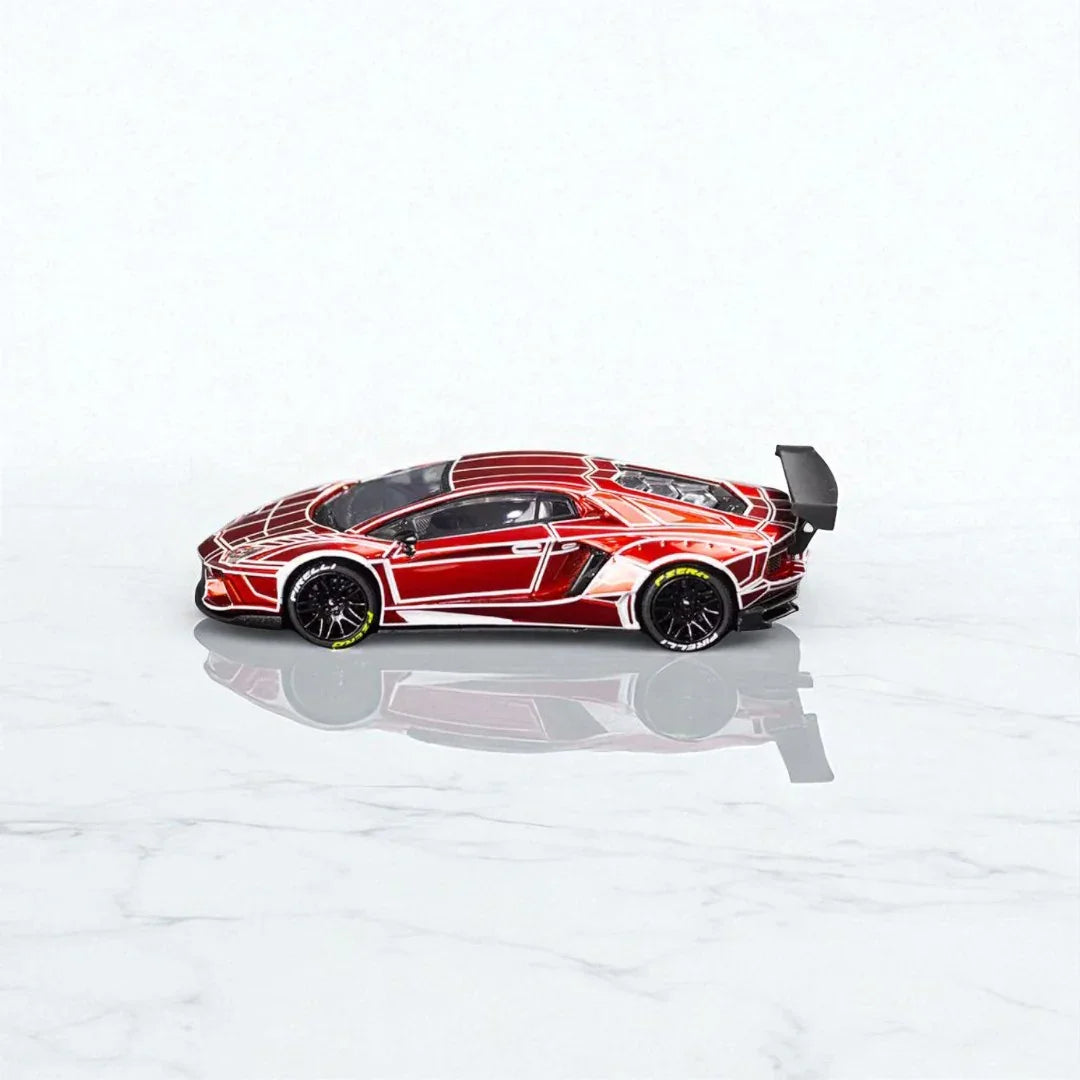 KING Model 1:64 Lamborghini LB Aventador Performance – Red Grid Edition Diecast Model Car - Jaiman Toys