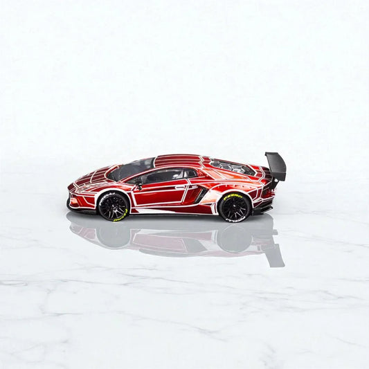 KING Model 1:64 Lamborghini LB Aventador Performance – Red Grid Edition Diecast Model Car - Jaiman Toys