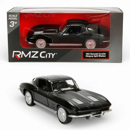 RMZ City 1:36 1963 Chevrolet Corvette Stingray Openable Window Die-Cast Car | Pull Back Classic Model