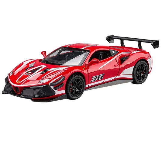 Ferrari Collection 1:32 Die-Cast Toy Cars with Sound, Light & Display Base – Pull Back Model Car Gifts for Kids - Jaiman Toys