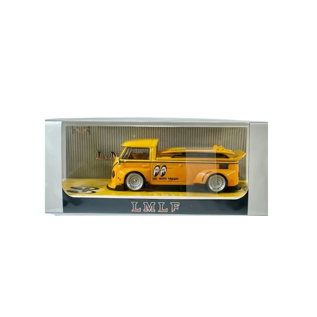 LMLF 1:64 Volkswagen Bus MOONEYES Edition Diecast Model Car – Yellow - Jaiman Toys