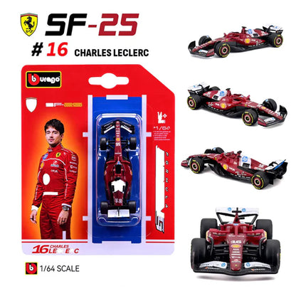 Bburago F1 Die-Cast Series Pack of 5 – 1:64 Scale Formula 1 Cars (McLaren, Red Bull, Mercedes, Ferrari)