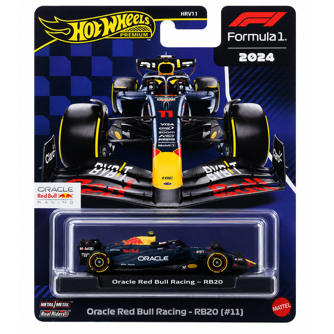 Hot Wheels Premium Formula 1 2024 Oracle Red Bull Racing RB20 #11 | 1:64 Die-Cast Formula One Race Car | Metal/Metal with Real Riders