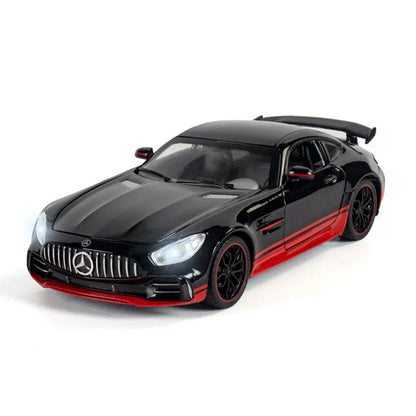 1:24 Mercedes-Benz AMG GT-R Die-Cast Alloy Model Car – Pull Back Toy Car with Openable Doors, Light & Sound - Jaiman Toys