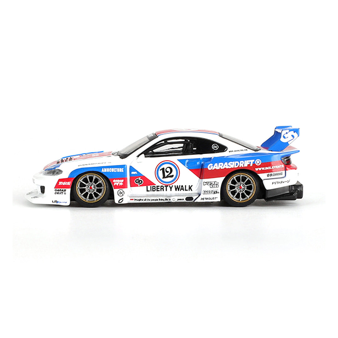 Mini GT 1:64 Nissan LBWK S15 Silvia GARASIDRIFT 2025 + BMW Z8 Alpina Diecast Model Combo