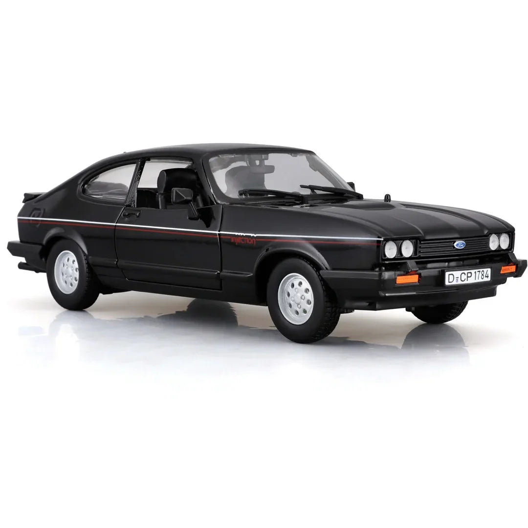 Bburago 1:24 Scale 1982 Ford Capri GT Diecast Model – Black Collectible Car