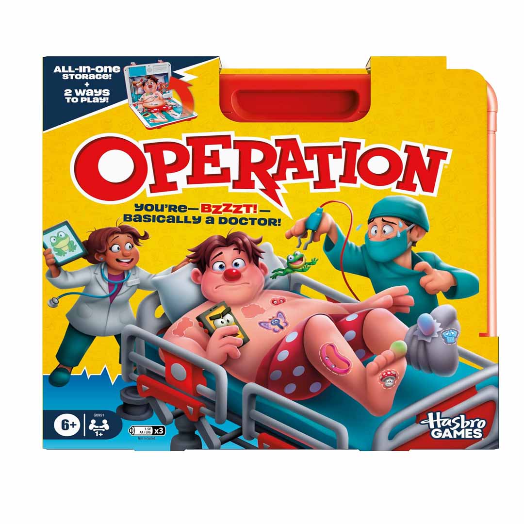 Operation Electronic Board Game with Carry Case | 2 Ways to Play | Kids Game Ages 6+