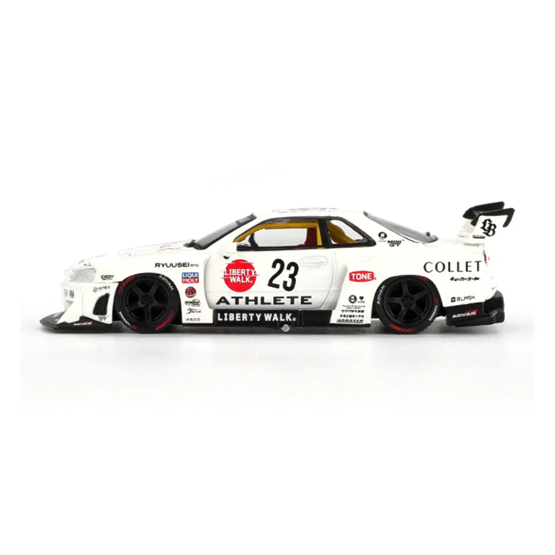 Mini GT 1;64 Nissan LB-ER34 Super Silhouette ATHLETE COLLET RHD Die-Cast Scale Model Car