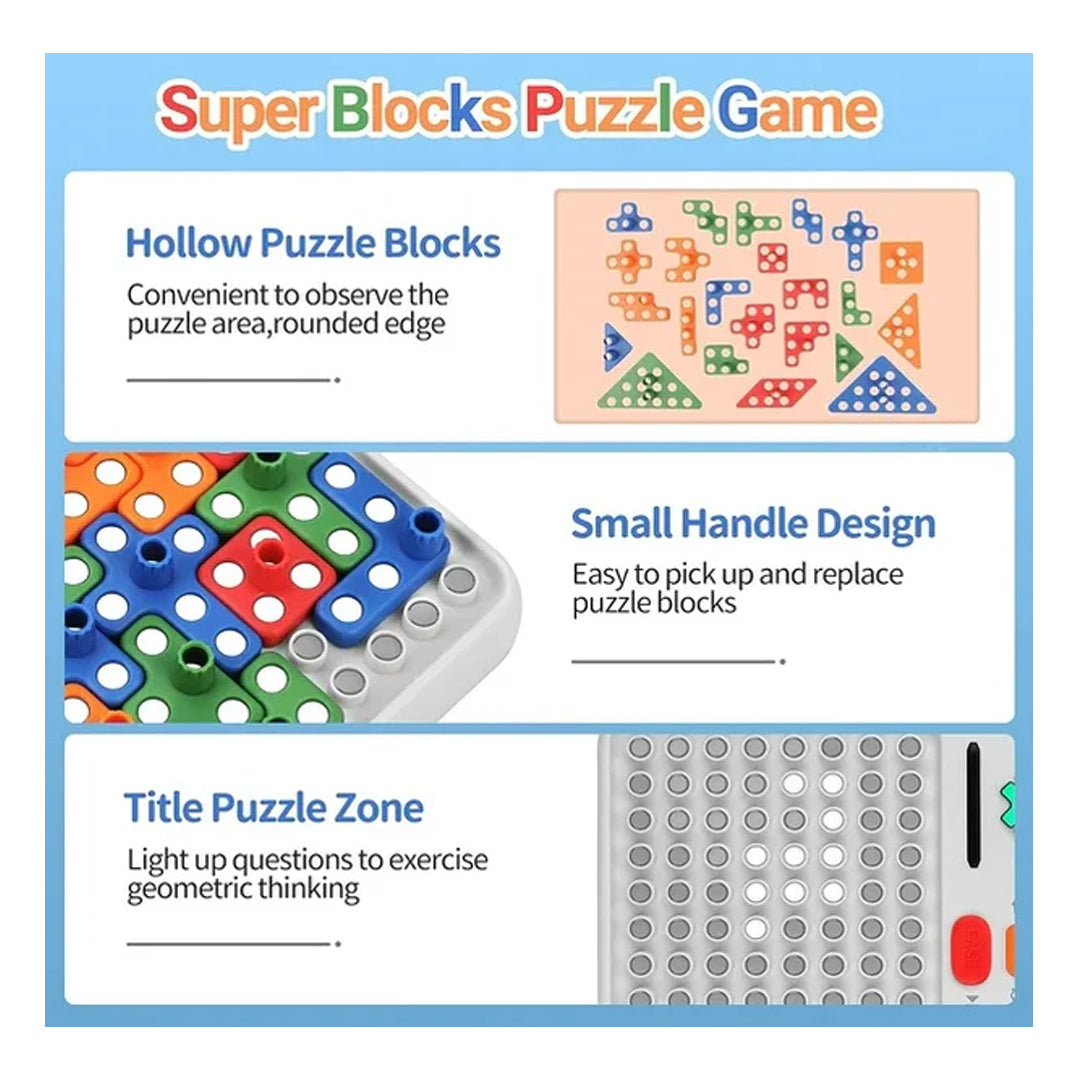 Super Blocks Pattern Matching Puzzle for Kids | Educational Shape & Color Learning Toy (3+ Years)