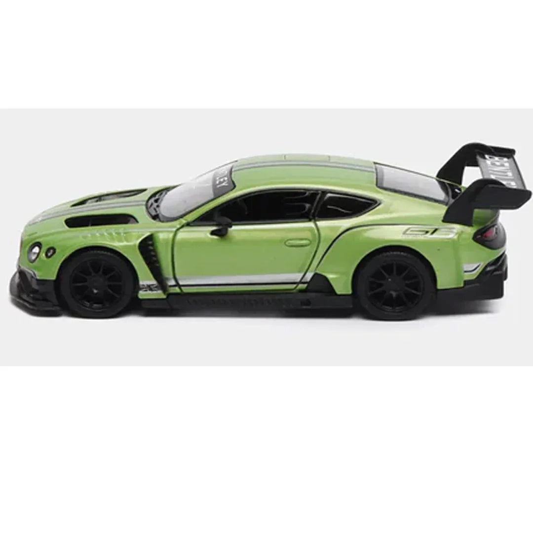 KiNSMART 2018 Bentley Continental GT3 – 1:38 Scale Die-Cast Model Car – Pullback Action Collectible - Green - Jaiman Toys