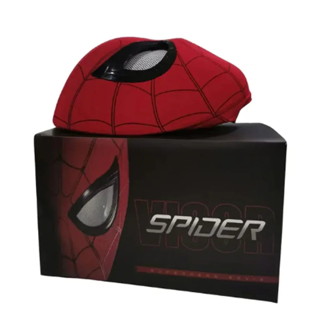 SpiderVision Luxe Mask – LED Chin Control with Moving Eyes Spider-Man Mask - Jaiman Toys
