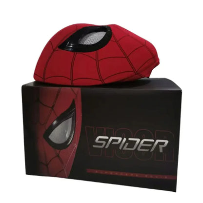 SpiderVision Luxe Mask – LED Chin Control with Moving Eyes Spider-Man Mask - Jaiman Toys