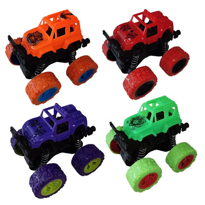 4x4 Mini Monster Truck Toy Car – Push & Go Friction Vehicle with 360° Stunt Rotation & Off-Road Tires - 1 Piece