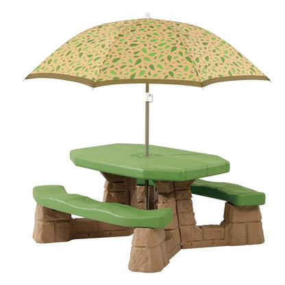 Step2 Naturally Playful Picnic Table with Umbrella – Kids Outdoor Play Table - Jaiman Toys