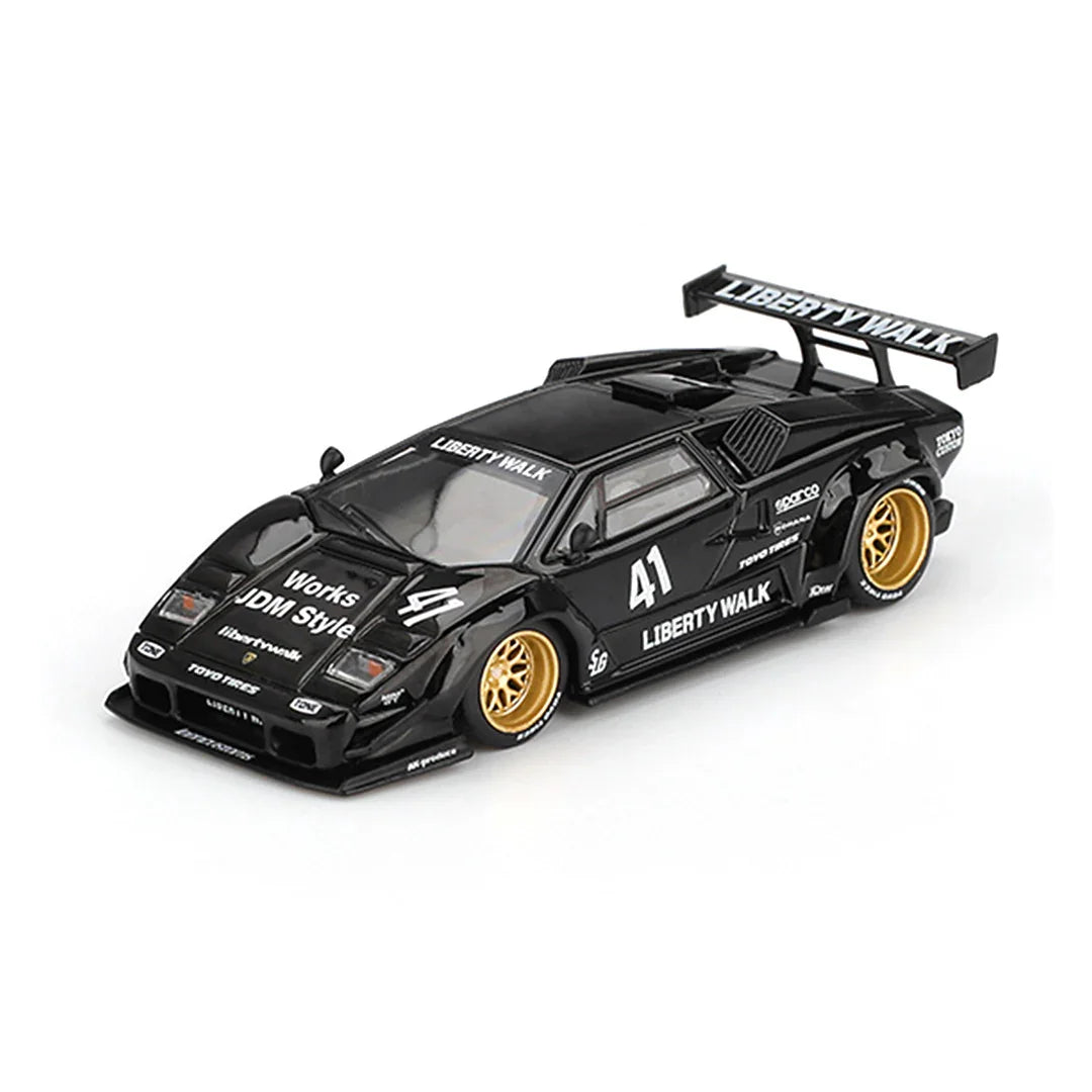 Mini GT 1;64 Lamborghini Countach LB-WORKS Black + Porsche 911 Dakar Uncle Rally – Set of 2 Diecast Cars
