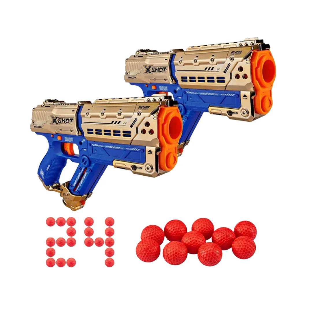 X-Shot Golden Chaos Meteor 2-Pack Foam Blaster Set – High-Performance Dart Guns for Kids 12+