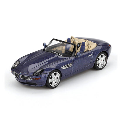 Mini GT 1:64 BMW Z8 Alpina Alpine Blue + Aston Martin AMR24 #14 Fernando Alonso F1 2024 Diecast Combo