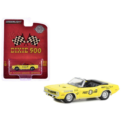 GreenLight Dixie 500 Exclusive 1971 Plymouth Barracuda Convertible Pace Car 1:64 Diecast Model