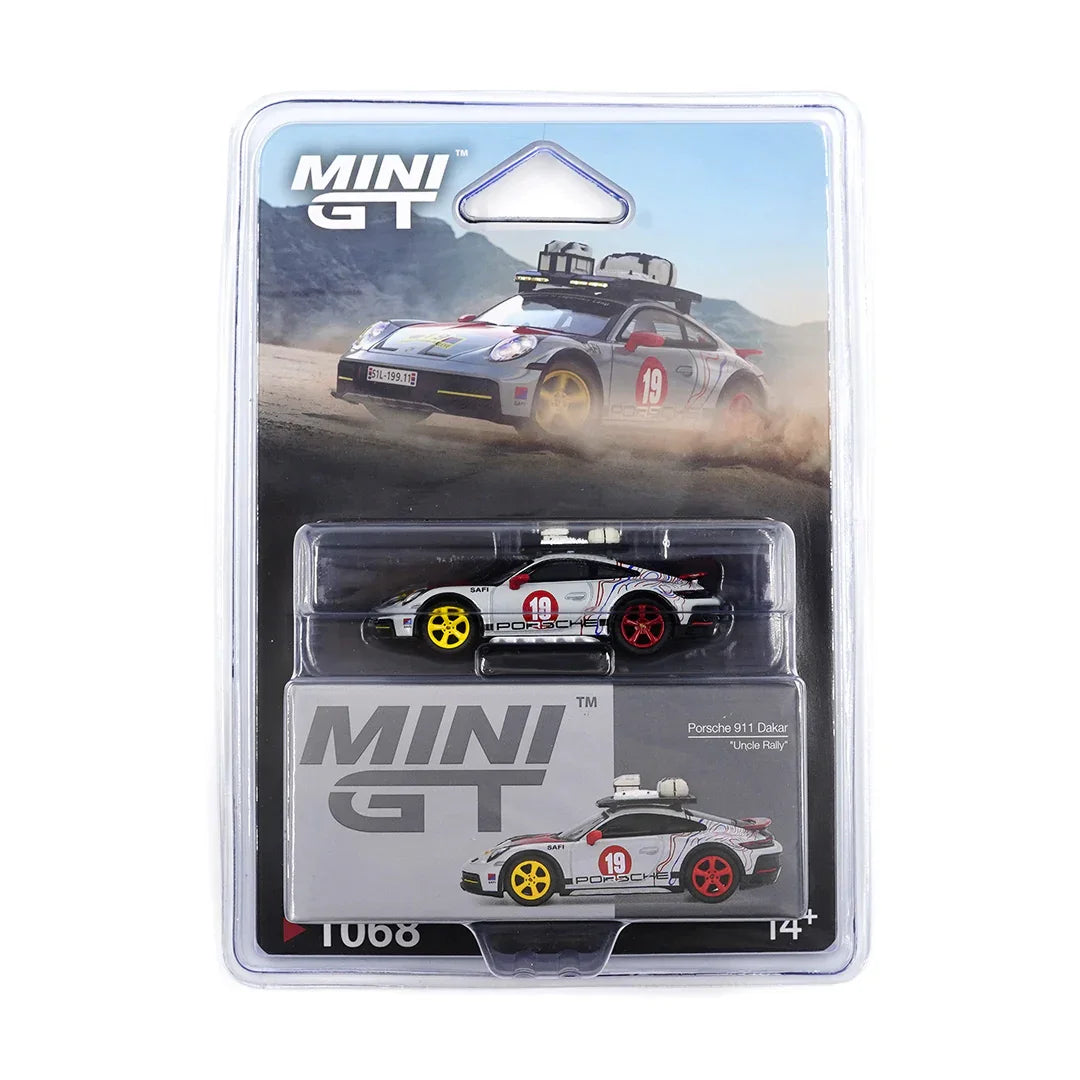 Mini GT 1;64 Lamborghini Countach LB-WORKS Black + Porsche 911 Dakar Uncle Rally – Set of 2 Diecast Cars