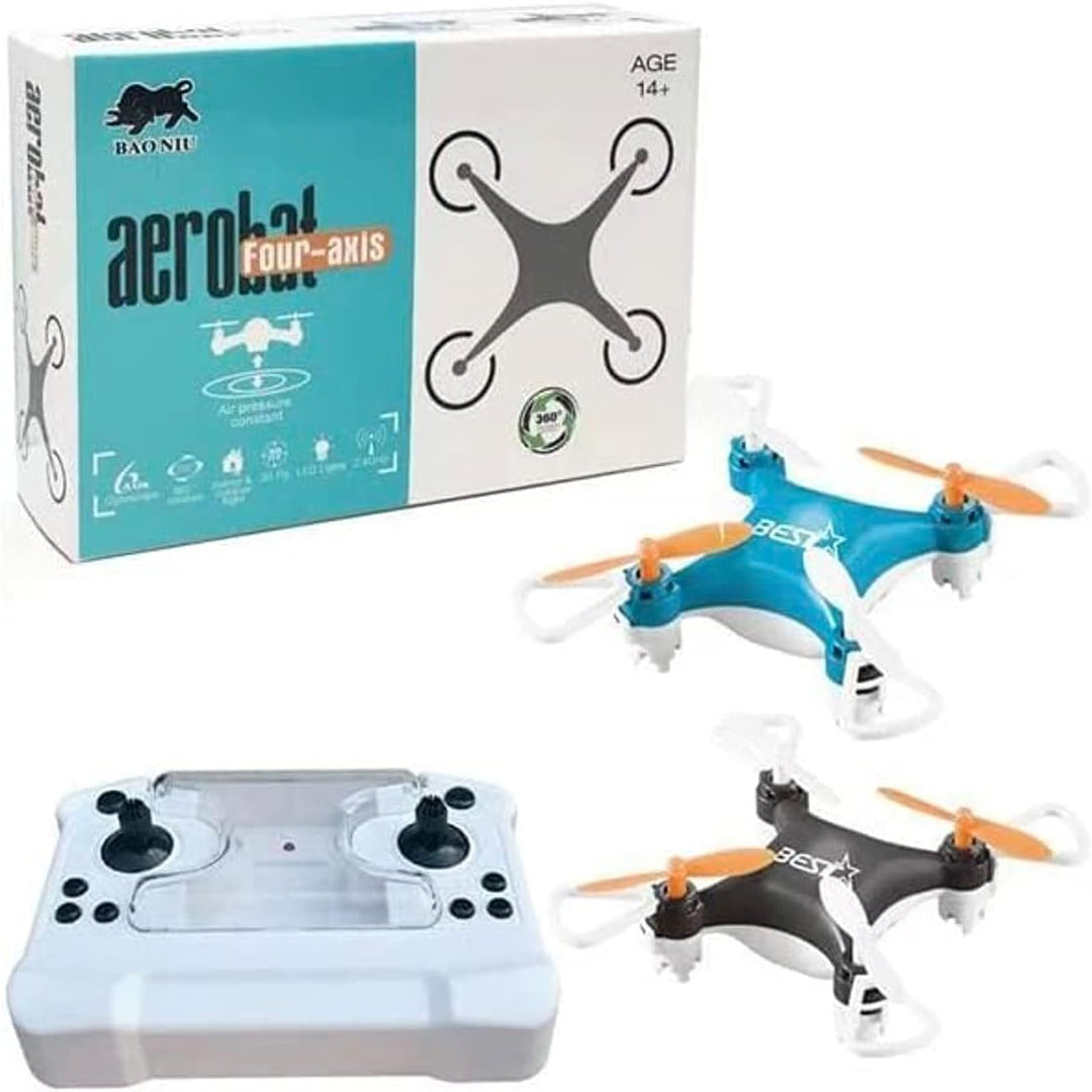 Mini Four-Axis RC Drone – Blue | 360° Flip | Stable Flight | Remote Controlled Toy Drone (Age 14+)