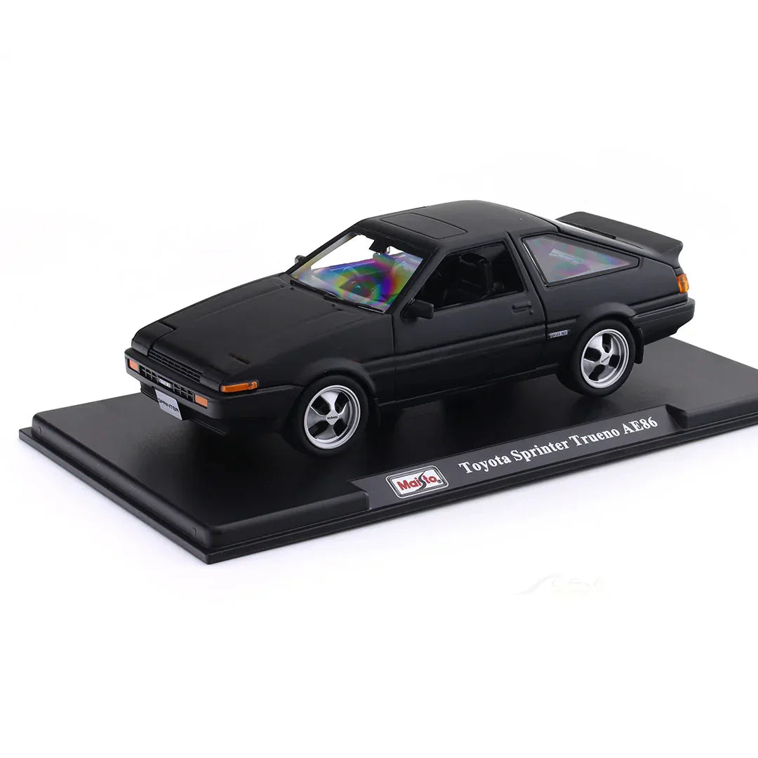 Maisto 1:24 Toyota Sprinter Trueno AE86 Matte Black | Licensed Diecast Scale Model Car Collectible