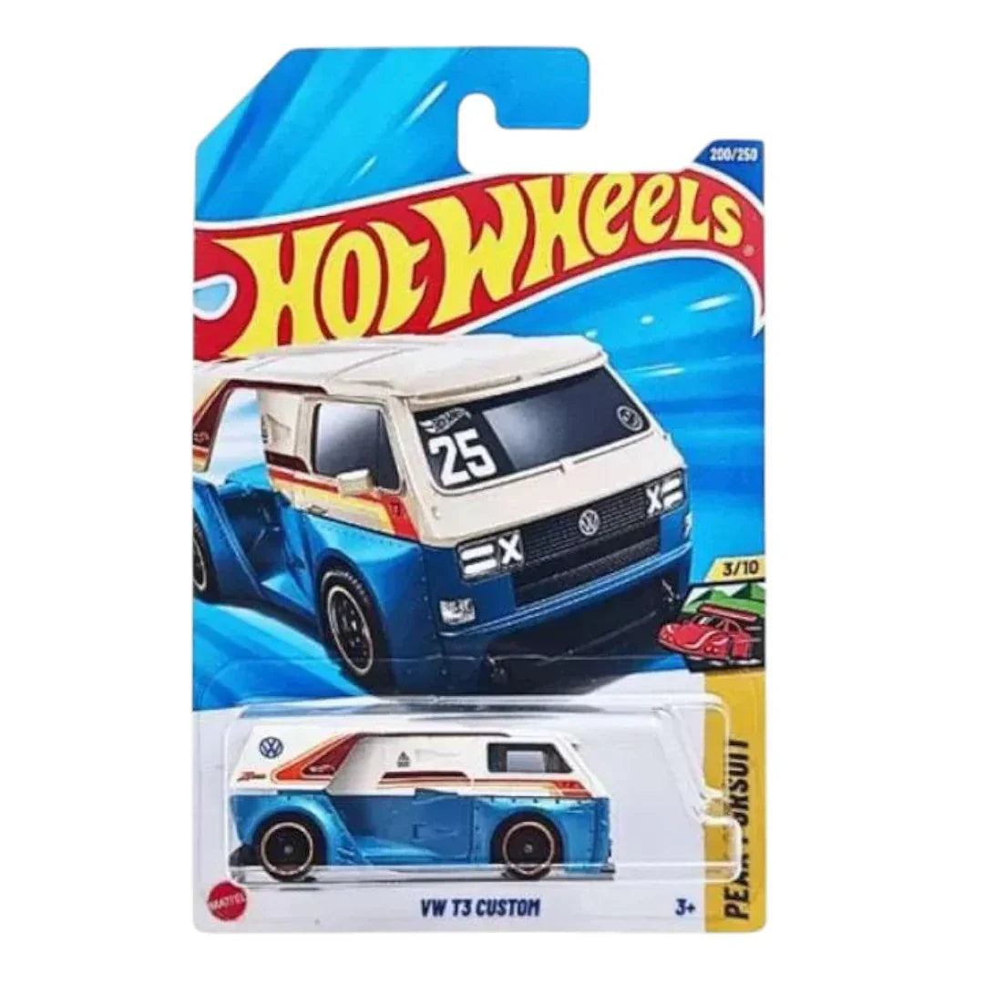 Hot Wheels 1:64 Scale 5-Car Diecast Set – BMW 635 CSi, Boom Car, VW T3 Custom, Tesla Cyberquad & Punk Rod