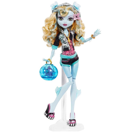 Monster High Lagoona Blue Reproduction Doll (10.5 in) Wearing Original Fashion &amp; Shoes, with Pet, Doll Stand &amp; Accessories, Gift for Collectors