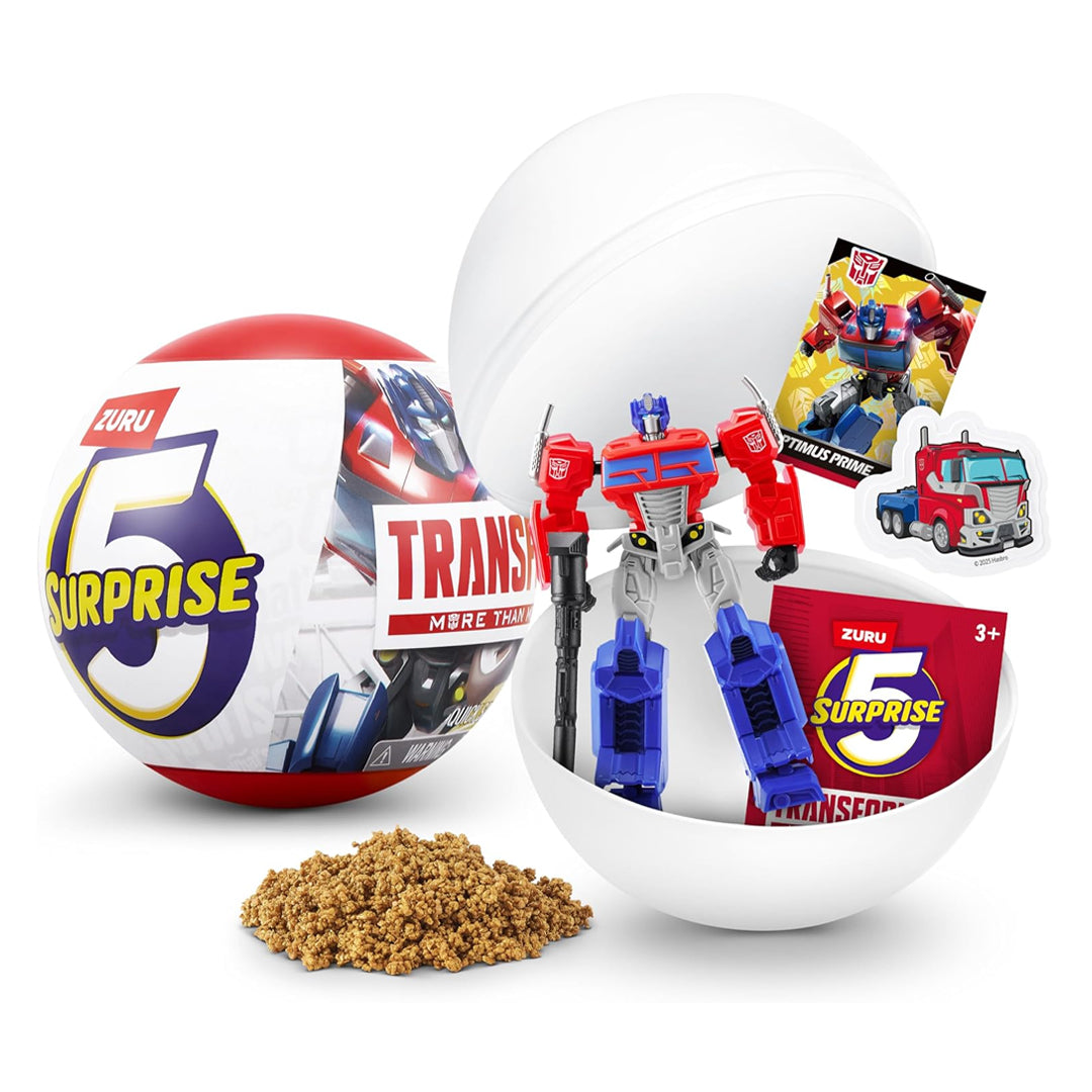 ZURU 5 Surprise Transformers Optimus Prime Collectible Capsule Toy | Mini Action Figure with Surprise Accessories | Kids Toy 3+
