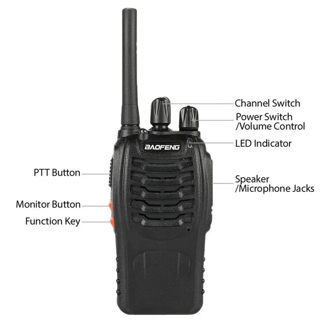 Baofeng BF-888S Walkie Talkie | Compact Long-Range Two-Way Radio | Rechargeable Handheld Communication with Charger | Ideal for Security, Events, Travel & Outdoor Use