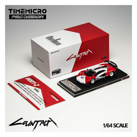 Time Micro x PSC Design 1:64 Lamborghini Countach “V” Marlboro Livery Diecast Model (TM647703)